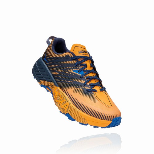 Hoka One One SPEEDGOAT 4 Trail Running Shoes For Men India Yellow/Navy IN-1832